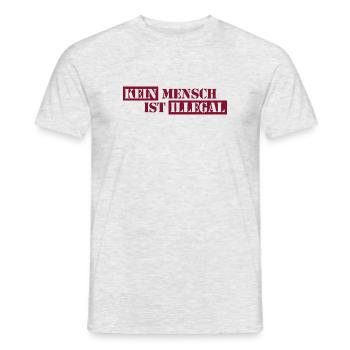 Personne n’est illégal - Migration - Illégalité - T-shirt homme - gris chiné - Devant - AI Model Male 178 dark (178cm)