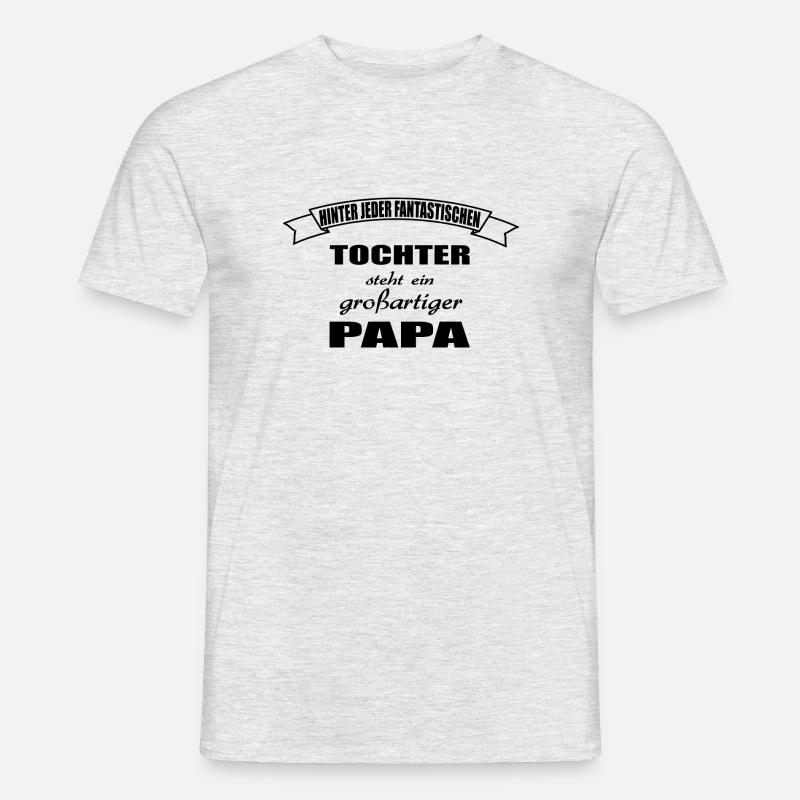 Papa - Männer T-Shirt - Grau meliert