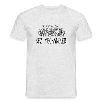 Kfz Mechaniker – ein Alleskönner, Genie - Männer T-Shirt - Grau meliert - Vorne - AI Model Male 178 dark (178cm)