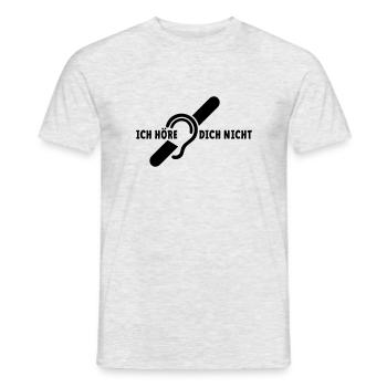 I don't hear you. Deaf, hard of hearing. Lip reading - Men's T-Shirt - heather grey - Front - AI Model Male 178 dark (178cm)