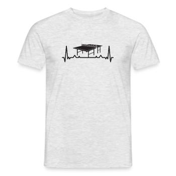 Heartbeat Table Tennis Table ECG Ping Pong - Men's T-Shirt - heather grey - Front - AI Model Male 178 dark (178cm)