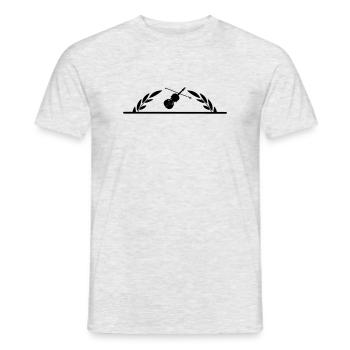 Violin in half laurel wreath - Men's T-Shirt - heather grey - Front - AI Model Male 178 dark (178cm)