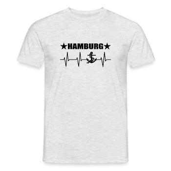 Hamburg - Männer T-Shirt - Grau meliert - Vorne - AI Model Male 178 dark (178cm)