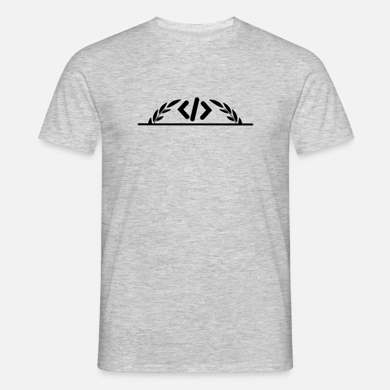 Code logo in half laurel wreath - Men's T-Shirt - heather grey