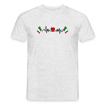 Heart rate cardio for Italy - Men's T-Shirt - heather grey - Front - AI Model Male 178 dark (178cm)