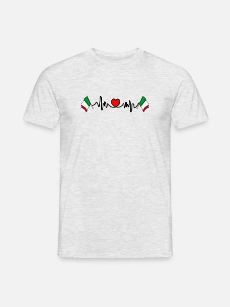 Herzfrequenz-Cardio für Italien - Männer T-Shirt - Grau meliert