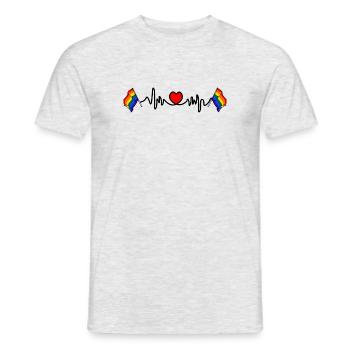 Herzfrequenz-Cardio für den Regenbogen - Männer T-Shirt - Grau meliert - Vorne - AI Model Male 178 dark (178cm)