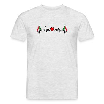 Heart rate cardio flag Sudan - Men's T-Shirt - heather grey - Front - AI Model Male 178 dark (178cm)