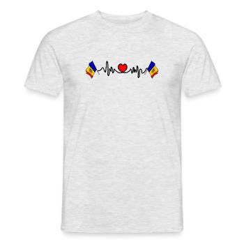 Herzfrequenz-Cardio für Moldawien - Männer T-Shirt - Grau meliert - Vorne - AI Model Male 178 dark (178cm)