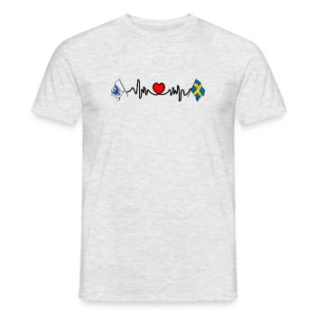 La Suède et le Värmland au cœur - T-shirt homme - gris chiné - Devant - AI Model Male 178 dark (178cm)