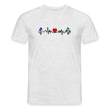 Herzfrequenz-Hotline Norrbotten & Schweden - Männer T-Shirt - Grau meliert - Vorne - AI Model Male 178 dark (178cm)