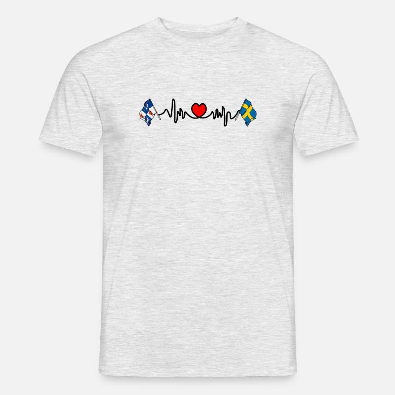 Herzfrequenz-Hotline Norrbotten & Schweden - Männer T-Shirt - Grau meliert