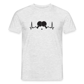 Heartbeat Table Tennis Bat ECG Ping Pong - Men's T-Shirt - heather grey - Front - AI Model Male 178 dark (178cm)