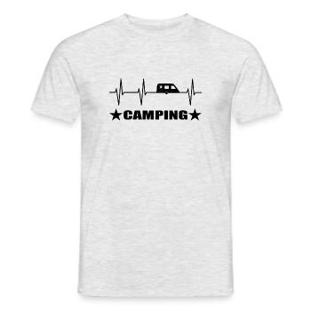 Camping - Männer T-Shirt - Grau meliert - Vorne - AI Model Male 178 dark (178cm)