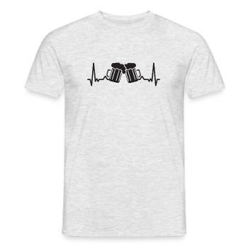Heartbeat Beer for grilling Celebrate pub - Men's T-Shirt - heather grey - Front - AI Model Male 178 dark (178cm)