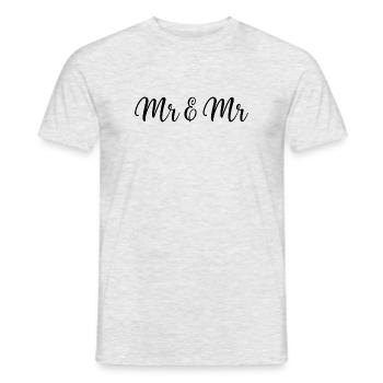 Mr & Mr schwule Hochzeit Design für Männer - Männer T-Shirt - Grau meliert - Vorne - AI Model Male 178 dark (178cm)