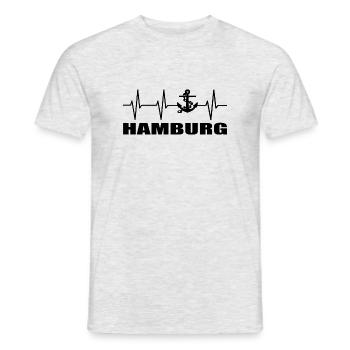 Hamburg - Männer T-Shirt - Grau meliert - Vorne - AI Model Male 178 dark (178cm)