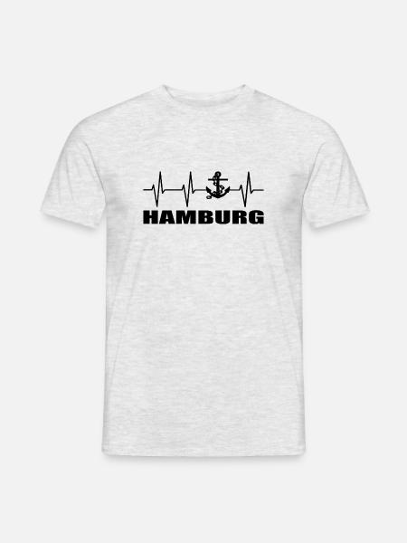 Hamburg - Männer T-Shirt - Grau meliert