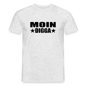 Moin - Männer T-Shirt - Grau meliert - Vorne - AI Model Male 178 dark (178cm)