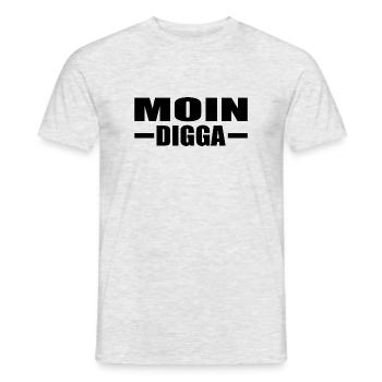 Moin - Männer T-Shirt - Grau meliert - Vorne - AI Model Male 178 dark (178cm)
