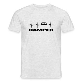 Camping - Männer T-Shirt - Grau meliert - Vorne - AI Model Male 178 dark (178cm)