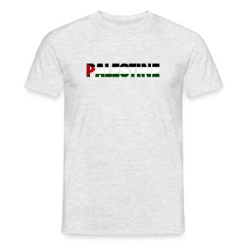 Palestine Lettering Design Flag - Men's T-Shirt - heather grey - Front - AI Model Male 178 dark (178cm)