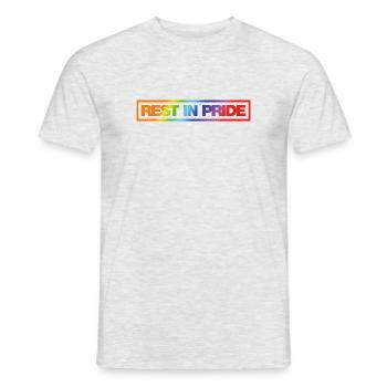 REPOSE DANS LA FIERTÉ (R.I.P.) Arc-en-ciel - T-shirt homme - gris chiné - Devant - AI Model Male 178 dark (178cm)