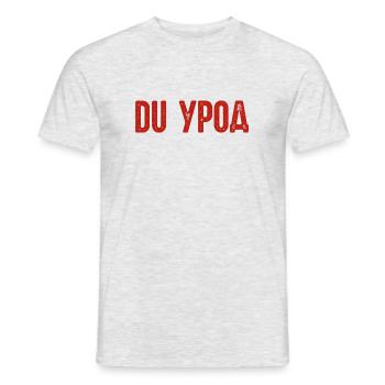 Du Freak! Spruch auf Russisch Russak Russland für - Männer T-Shirt - Grau meliert - Vorne - AI Model Male 178 dark (178cm)