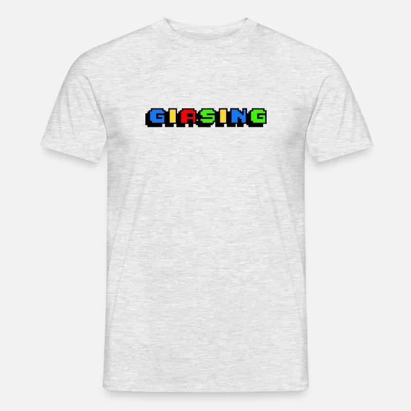 Giasing Pixel Giesing München 089 Minga - Männer T-Shirt - Grau meliert