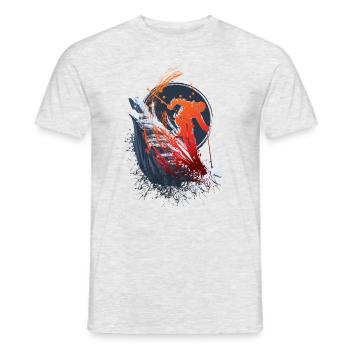 ski ski ski ski - T-shirt homme - gris chiné - Devant - AI Model Male 178 dark (178cm)