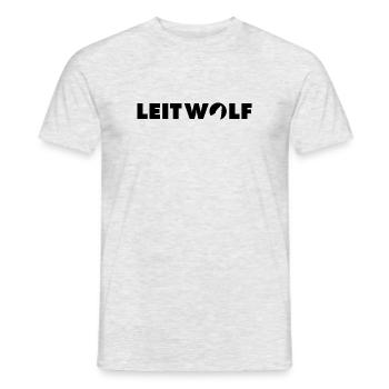 Leitwolf lettering - Men's T-Shirt - heather grey - Front - AI Model Male 178 dark (178cm)