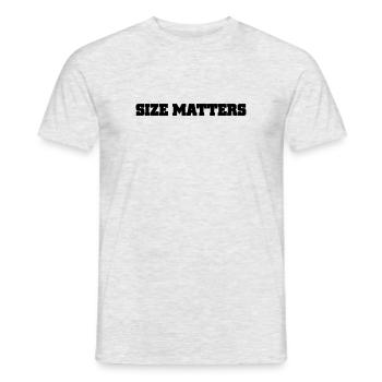 size matters - Männer T-Shirt - Grau meliert - Vorne - AI Model Male 178 dark (178cm)