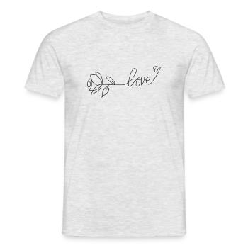 Love - Men's T-Shirt - heather grey - Front - AI Model Male 178 dark (178cm)