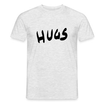 Hugs - Adoptez le lettrage - T-shirt homme - gris chiné - Devant - AI Model Male 178 dark (178cm)