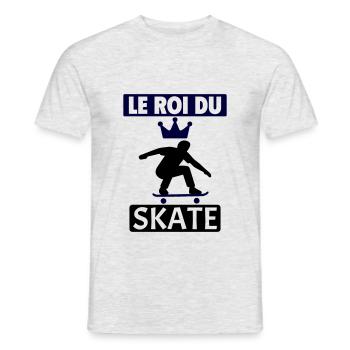 Le Roi du Skate Skateur Skateboard - T-shirt homme - gris chiné - Devant - AI Model Male 178 dark (178cm)