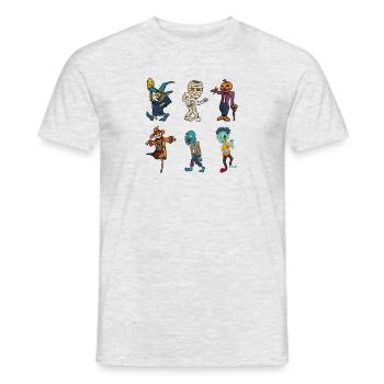 Lustige Halloween Figuren Geschenk - Männer T-Shirt - Grau meliert - Vorne - AI Model Male 178 dark (178cm)