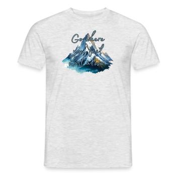 Montagnes - T-shirt homme - gris chiné - Devant - AI Model Male 178 dark (178cm)