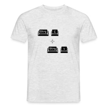 Ctrl c Ctrl v Keyboard Computer Copy Gift - Men's T-Shirt - heather grey - Front - AI Model Male 178 dark (178cm)