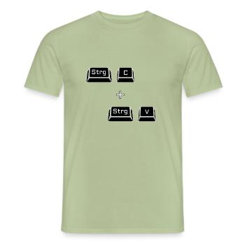 Ctrl c Ctrl v Clavier Ordinateur Copier Cadeau - T-shirt homme - vert sauge - Devant - AI Model Male 178 light (178cm)