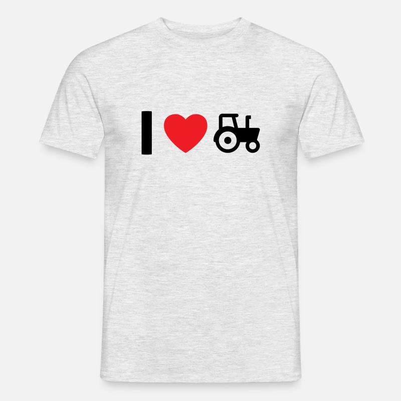 I LOVE TRAKTOR! - Männer T-Shirt - Grau meliert