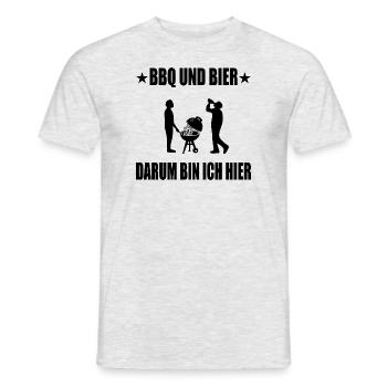 BBQ - Männer T-Shirt - Grau meliert - Vorne - AI Model Male 178 dark (178cm)