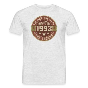 1993 Vintage Man Myth Legend Motorcycle Biker - Men's T-Shirt - heather grey - Front - AI Model Male 178 dark (178cm)