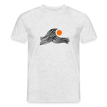 Vague avec le soleil - T-shirt homme - gris chiné - Devant - AI Model Male 178 dark (178cm)