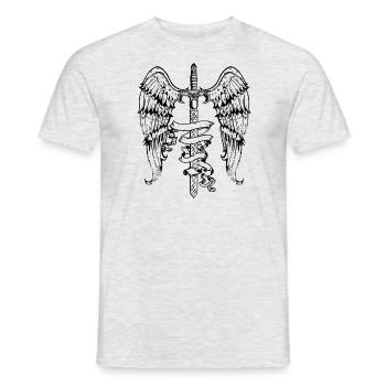 Mystic Sword Wings - T-shirt homme - gris chiné - Devant - AI Model Male 178 dark (178cm)