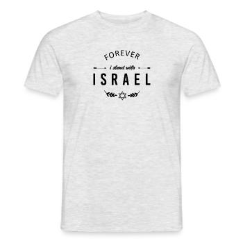 Forever I stand with Israel - Black - T-shirt homme - gris chiné - Devant - AI Model Male 178 dark (178cm)