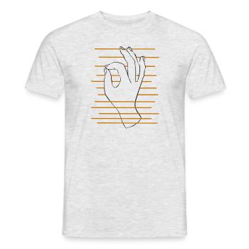 3D Hand - Men's T-Shirt - heather grey - Front - AI Model Male 178 dark (178cm)