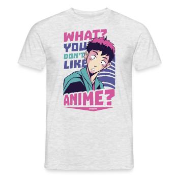 I Love Anime - Men's T-Shirt - heather grey - Front - AI Model Male 178 dark (178cm)