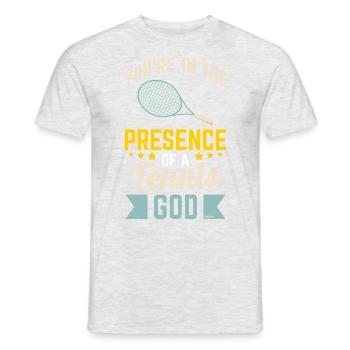 Tennis Tennisspieler Tennisplatz - Männer T-Shirt - Grau meliert - Vorne - AI Model Male 178 dark (178cm)