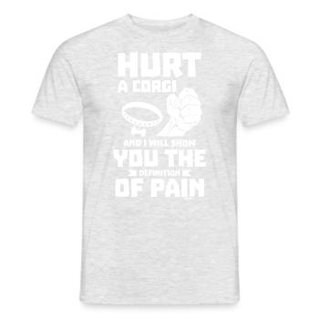Corgi Hund Haustier - Männer T-Shirt - Grau meliert - Vorne - AI Model Male 178 dark (178cm)