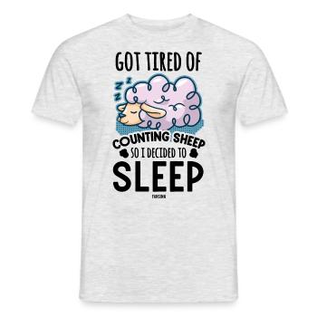 Sheep Tired Shepherd Sleep Children Baby - Men's T-Shirt - heather grey - Front - AI Model Male 178 dark (178cm)
